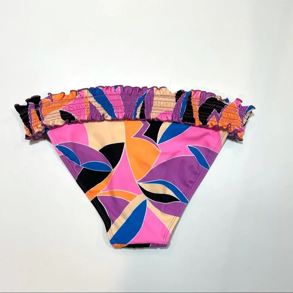 Salt+Cove smocked multicolor bikini swim bottom